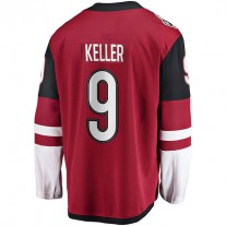 A.Coyotes #9 Clayton Keller Fanatics Branded Home Premier Breakaway Player Jersey Garnet Stitched American Hockey Jerseys