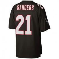 A.Falcons #21 Deion Sanders Mitchell & Ness Black Big & Tall 1992 Retired Player Replica Jersey Stitched American Football Jerseys