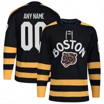B.Bruins 2023 Winter Classic Authentic Custom Jersey - Black Stitched American Hockey Jerseys