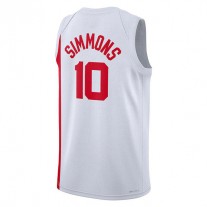 B.Nets #10 Ben Simmons 2022-23 Swingman Jersey White Classic Edition Stitched American Basketball Jersey