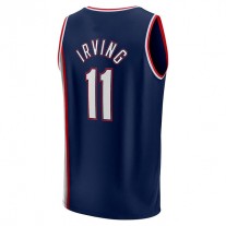 B.Nets #11 Kyrie Irving Fanatics Branded 2021-22 Fast Break Replica Jersey City Edition Navy Stitched American Basketball Jersey