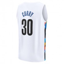 B.Nets #30 Seth Curry Fanatics Branded 2022-23 Fastbreak Jersey City Edition White Stitched American Basketball Jersey