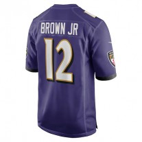 B.Ravens #12 Anthony Brown Purple Player Game Jersey Stitched American Football Jerseys