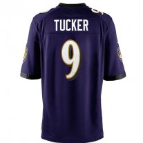 B.Ravens #9 Justin Tucker Purple Team Color Game Jersey Stitched American Football Jerseys