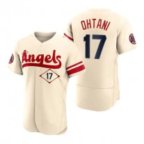 Baseball Jerseys Men Los Angeles Angels #17 Shohei Ohtani Cream Stitched 2022 City Connect Jersey