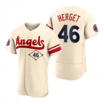 Baseball Jerseys Men Los Angeles Angels #46 Jimmy Herget Cream Stitched 2022 City Connect Jersey