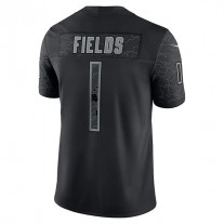 C.Bears #1 Justin Fields Black RFLCTV Limited Jersey Stitched American Football Jerseys