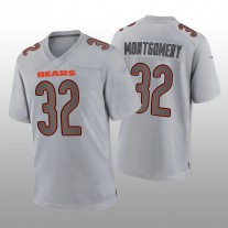 C.Bears #32 David Montgomery Gray Atmosphere Game Jersey Stitched American Football Jerseys
