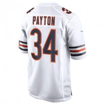 C.Bears #34 Walter Payton White Retired Player Away Game Jersey Stitched American Football Jerseys