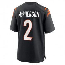 C.Bengals #2 Evan McPherson Black Game Jersey Stitched American Football Jerseys