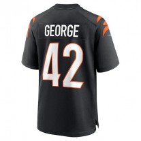 C.Bengals #42 Allan George Black Game Player Jersey Stitched American Football Jerseys