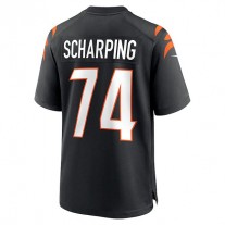 C.Bengals #74 Max Scharping Black Game Player Jersey Stitched American Football Jerseys
