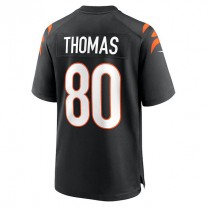 C.Bengals #80 Mike Thomas Black Game Jersey Stitched American Football Jerseys