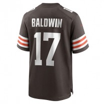 C.Browns #17 Daylen Baldwin Brown Game Player Jersey Stitched American Football Jerseys