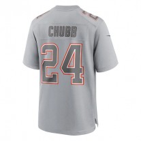 C.Browns#24 Nick Chubb Gray Atmosphere Fashion Game Jersey Stitched American Football Jerseys