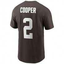 C.Browns #2 Amari Cooper Brown Player Name & Number T-Shirt Stitched American Football Jerseys