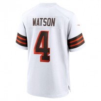 C.Browns #4 Deshaun Watson White Alternate Game Jersey Stitched American Football Jerseys