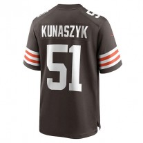 C.Browns #51 Jordan Kunaszyk Brown Game Player Jersey Stitched American Football Jerseys
