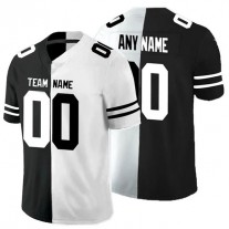 Custom B.Ravens Any Team Black And White Peaceful Coexisting American jersey Stitched American Football Jerseys