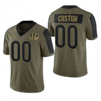 Custom C.Bengals Olive 2021 Salute To Service Limited Jersey Name And Number Size S to 6XL Christmas Birthday Gift American Stitched Football Jerseys