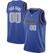 Custom D.Mavericks 2020-21 Swingman Jersey Blue Icon Edition American Stitched Basketball Jersey