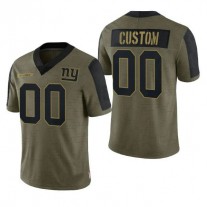 Custom Football NY.Giants Olive 2021 Salute To Service Limited Jersey Football Jerseys