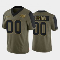 Custom Football Tampa Bay Buccaneers Olive 2021 Salute To Service Limited Jersey