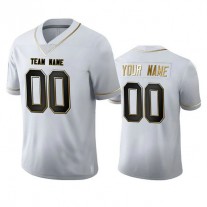 Custom GB.Packers Any Team and Number and Name White Golden Edition Stitched American Football Jerseys
