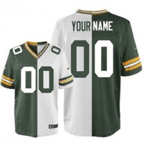 Custom GB.Packers Green White Two Tone Elite Jersey Stitched American Football Jerseys