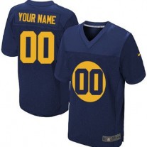 Custom GB.Packers Navy Blue Elite Jersey Stitched American Football Jerseys