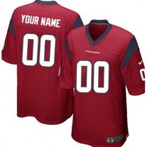 Custom H.Texans Red Game Jersey Stitched American Football Jerseys