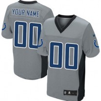Custom IN.Colts Gray Shadow Elite Jersey Stitched American Football Jerseys