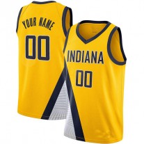 Custom IN.Pacers 2019-20 Swingman Jersey Statement Edition Yellow Stitched Basketball Jersey