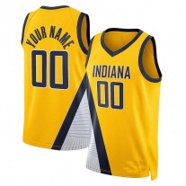 Custom IN.Pacers Jordan Brand Unisex 2022-23 Swingman Jersey Statement Edition Yellow Stitched Basketball Jersey