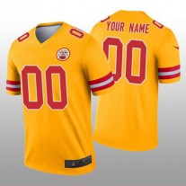Custom KC.Chiefs Gold Inverted Legend Jersey American Stitched Jersey Football Jerseys