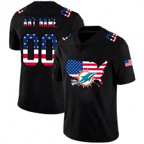 Custom M.Dolphins Black Limited Fashion Flag Stitched American Football Jerseys