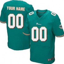 Custom M.Dolphins Green Elite Jersey American Stitched Football Jerseys
