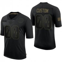 Custom NE.Patriots 32 Team Black Limited 2020 Salute To Service Jerseys Stitched American Football Jerseys