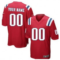 Custom NE.Patriots Red Game Jersey Stitched American Football Jerseys