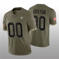 Custom NO.Saints ACTIVE PLAYER 2022 Olive Salute To Service Limited Stitched Jersey Football Jerseys