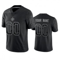 Custom NO.Saints Active Player Black Reflective Limited Stitched Football Jersey