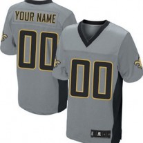 Custom NO.Saints Gray Shadow Elite Jersey American Stitched Jersey Football Jerseys