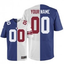 Custom NY.Giants Blue-White Two Tone Elite Jersey Stitched American Football Jerseys