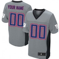 Custom NY.Giants Gray Shadow Elite Jersey Stitched American Football Jerseys