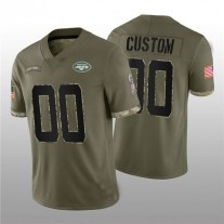 Custom NY.Jets ACTIVE PLAYER 2022 Olive Salute To Service Limited Stitched Jersey Football Jersey
