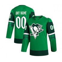 Custom P.Penguins 2023 St. Patrick's Day Primegreen Authentic Jersey - Kelly Green Stitched American Hockey Jerseys
