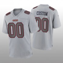 Custom SF.49ers Custom Gray Atmosphere Game Jersey Stitched American Football Jerseys