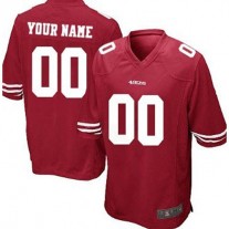 Custom SF.49ers Red Game Jersey Stitched American Football Jerseys