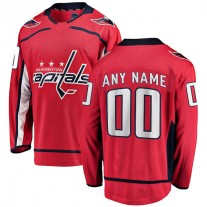 Custom W.Capitals Fanatics Branded Home Breakaway Red Stitched American Hockey Jerseys