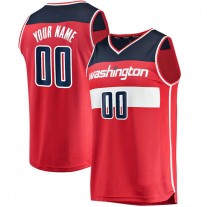 Custom W.Wizards Fanatics Branded Fast Break Custom Replica Jersey Red Icon Edition Stitched Basketball Jersey